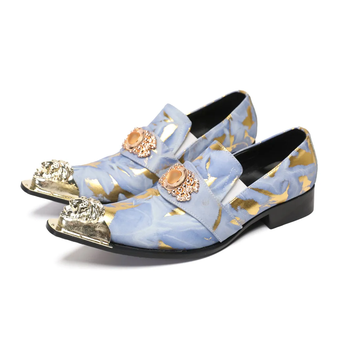 AOMISHOES™  Confuso Blu Metal Tip Shoes 9190