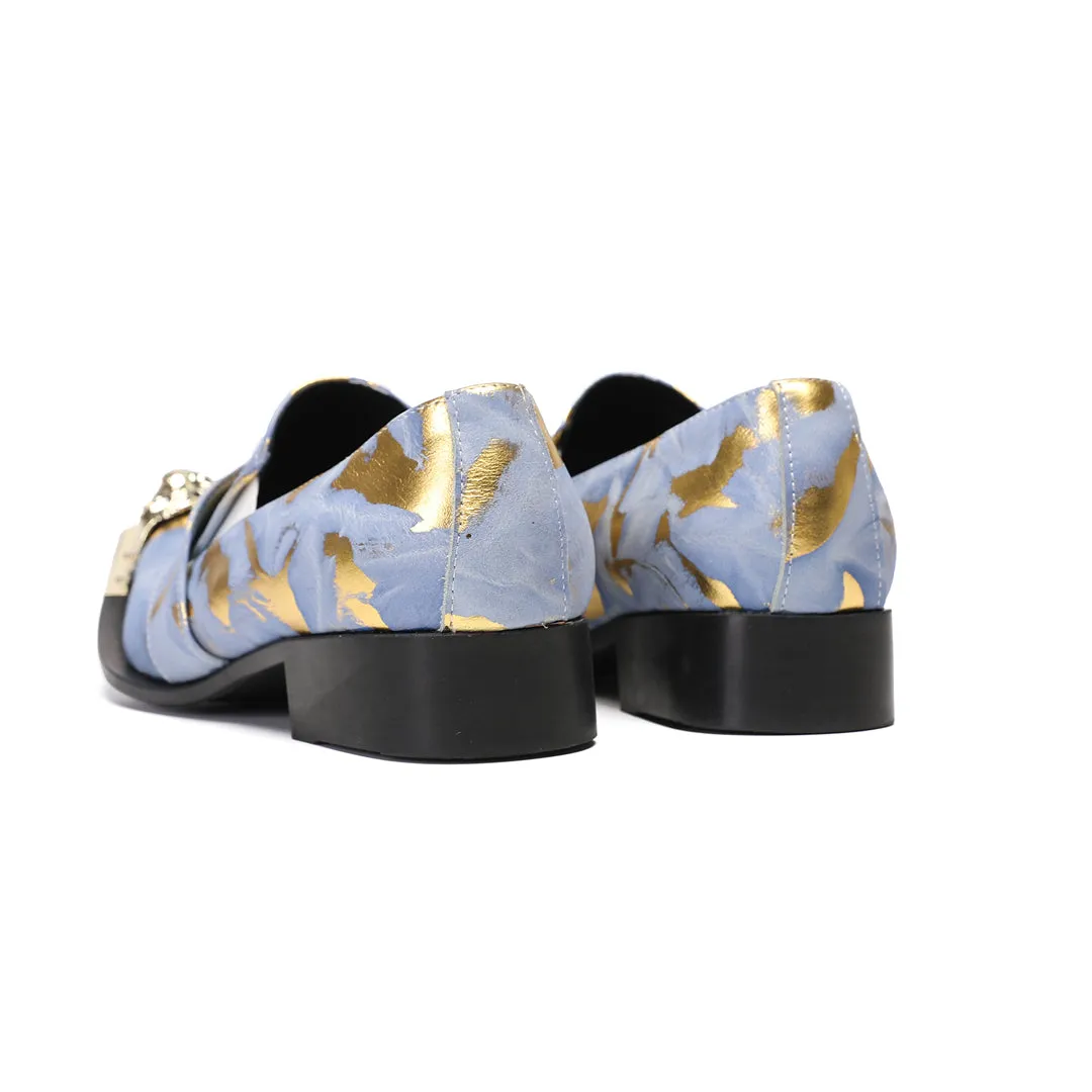 AOMISHOES™  Confuso Blu Metal Tip Shoes 9190