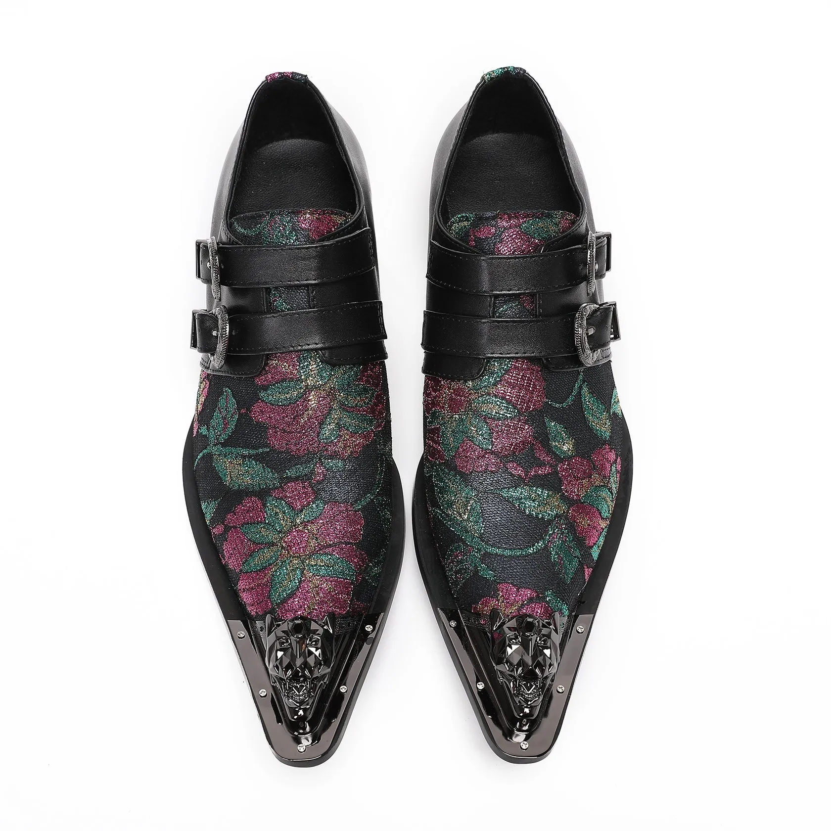 AOMISHOES™ Midnight Blossom Metal Tip Shoes #4003