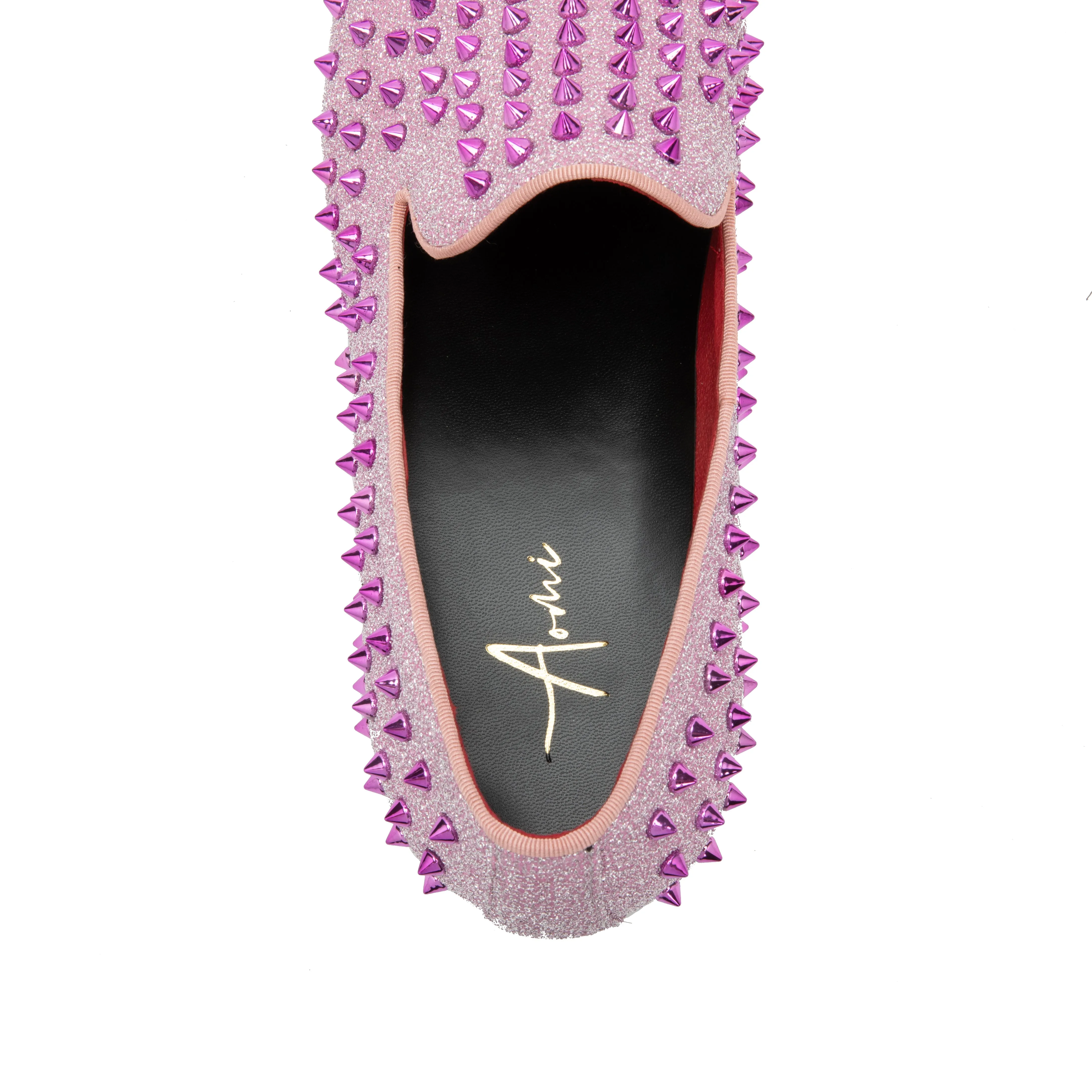 AOMISHOES™  Pink Rivet Dress Shoes 9180