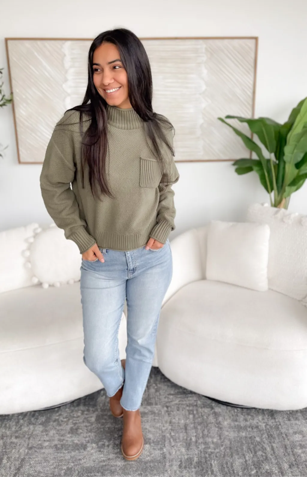 Ashley Turtleneck Textured Sweater