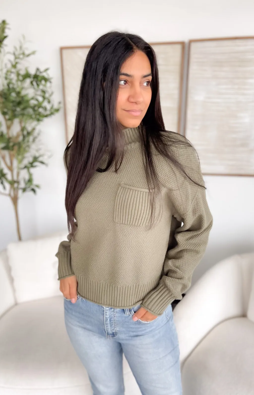 Ashley Turtleneck Textured Sweater