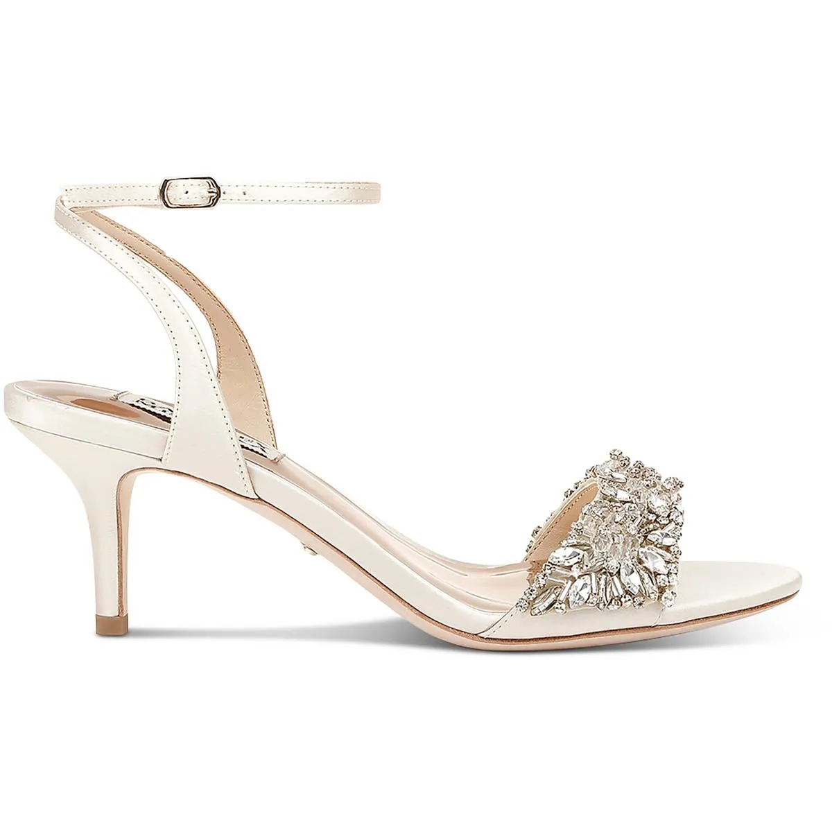 Badgley Mischka Womens Richelle  Leather Ankle Strap Heels