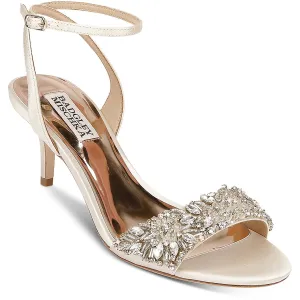 Badgley Mischka Womens Richelle  Leather Ankle Strap Heels