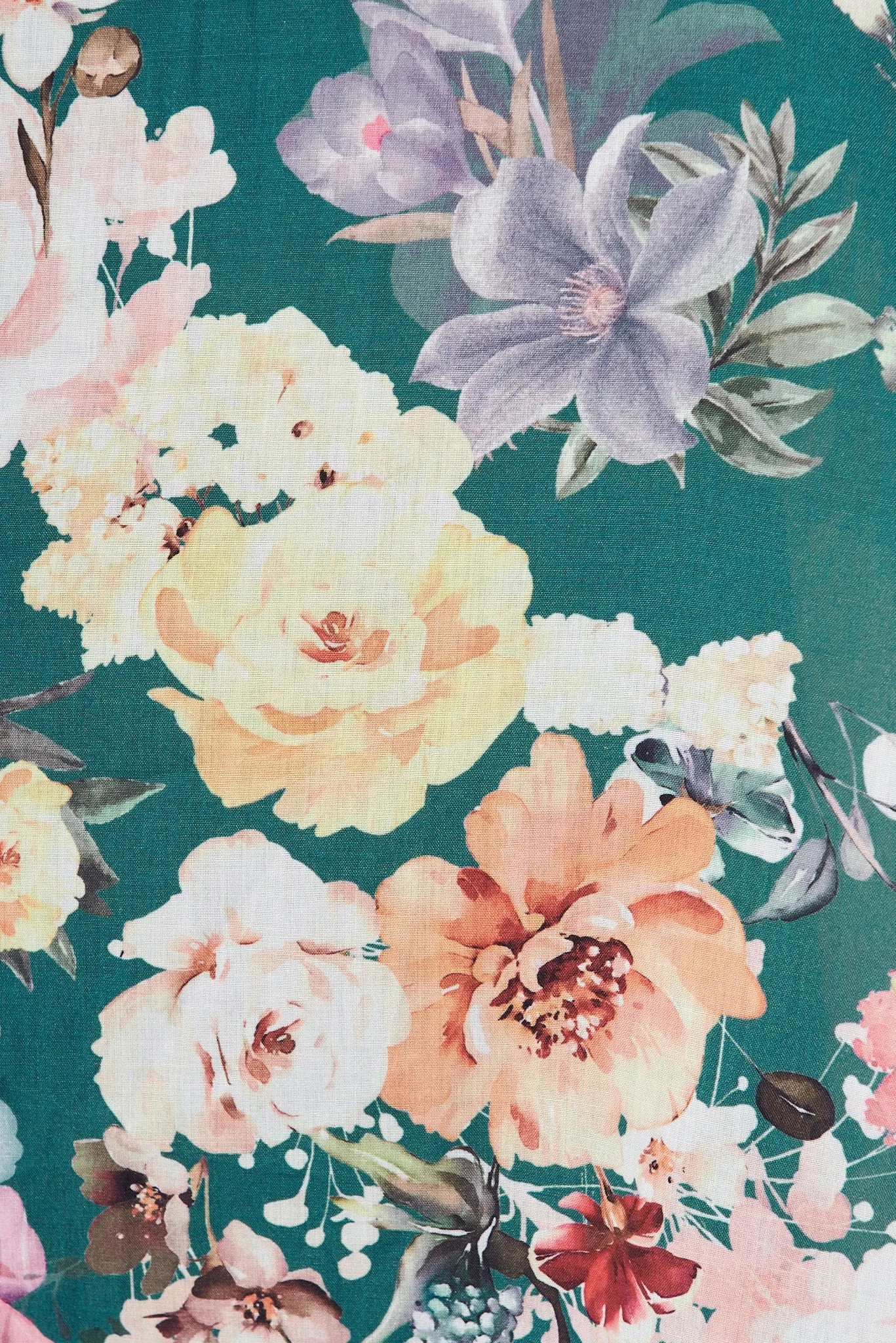 Camille Maxi Dress In Teal With Orange Floral