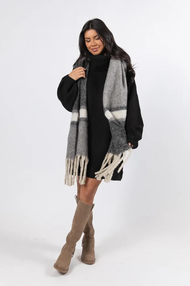 Cozy In Colorado Black Turtleneck Sweater Dress