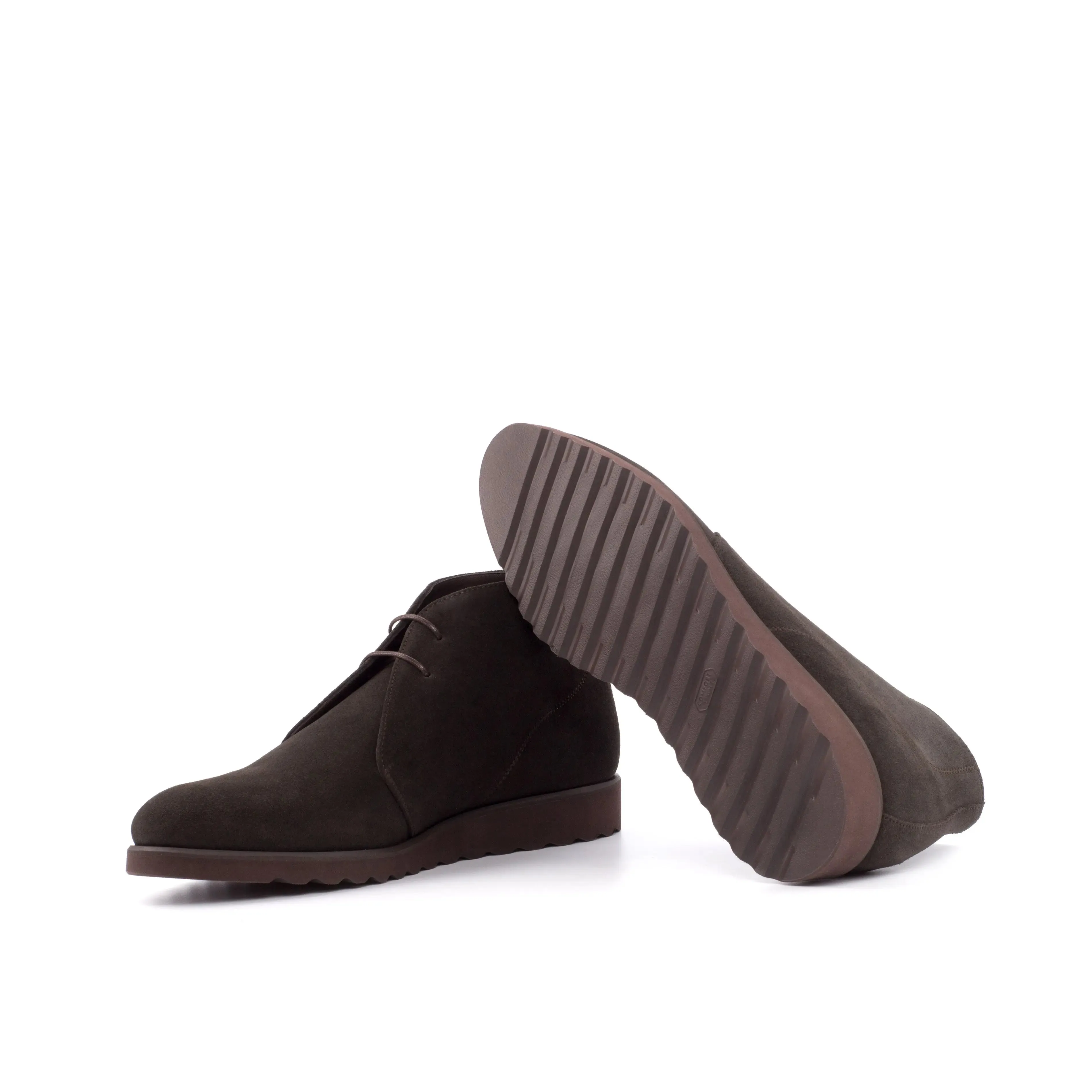 DapperFam Vivace in Dark Brown Men's Lux Suede Chukka