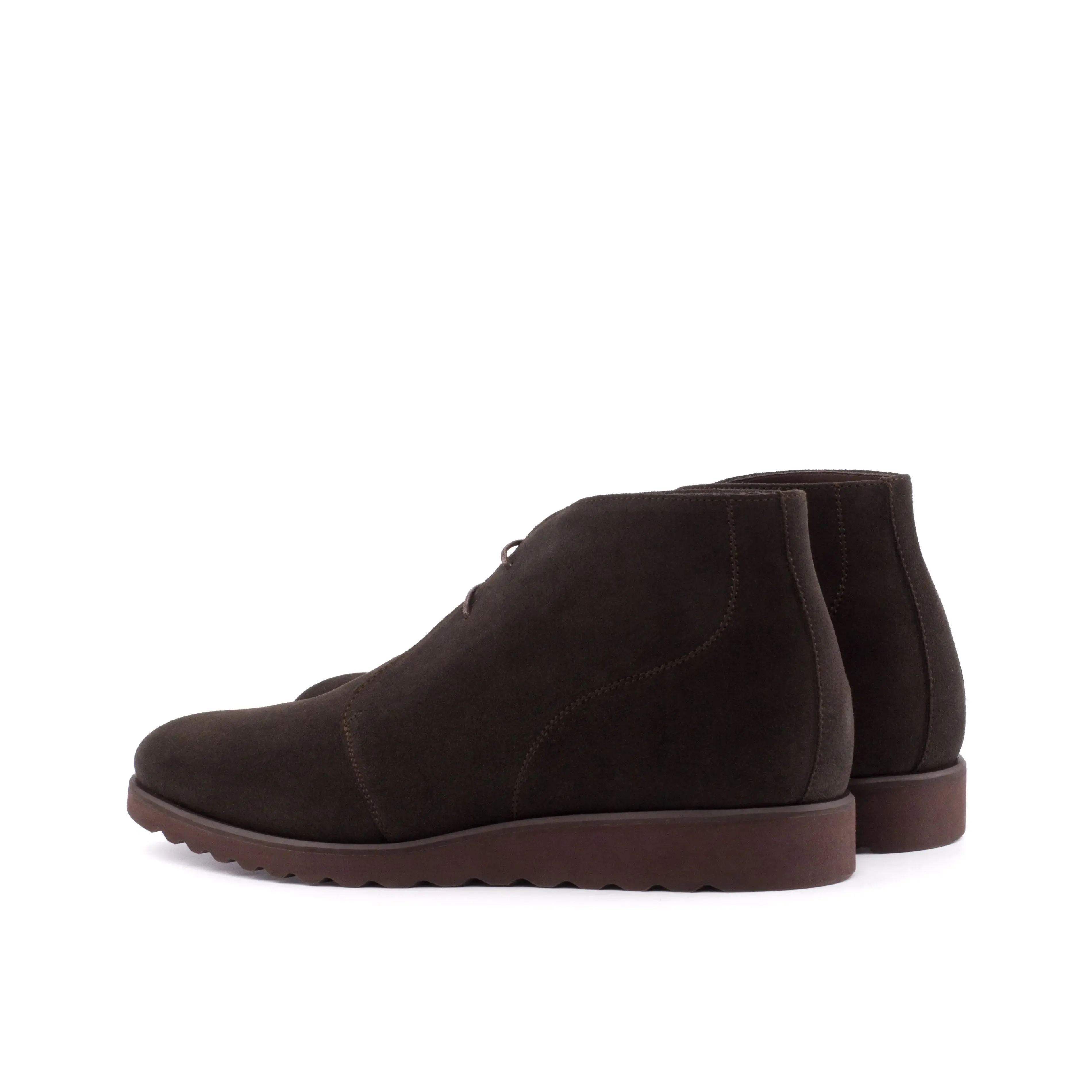 DapperFam Vivace in Dark Brown Men's Lux Suede Chukka