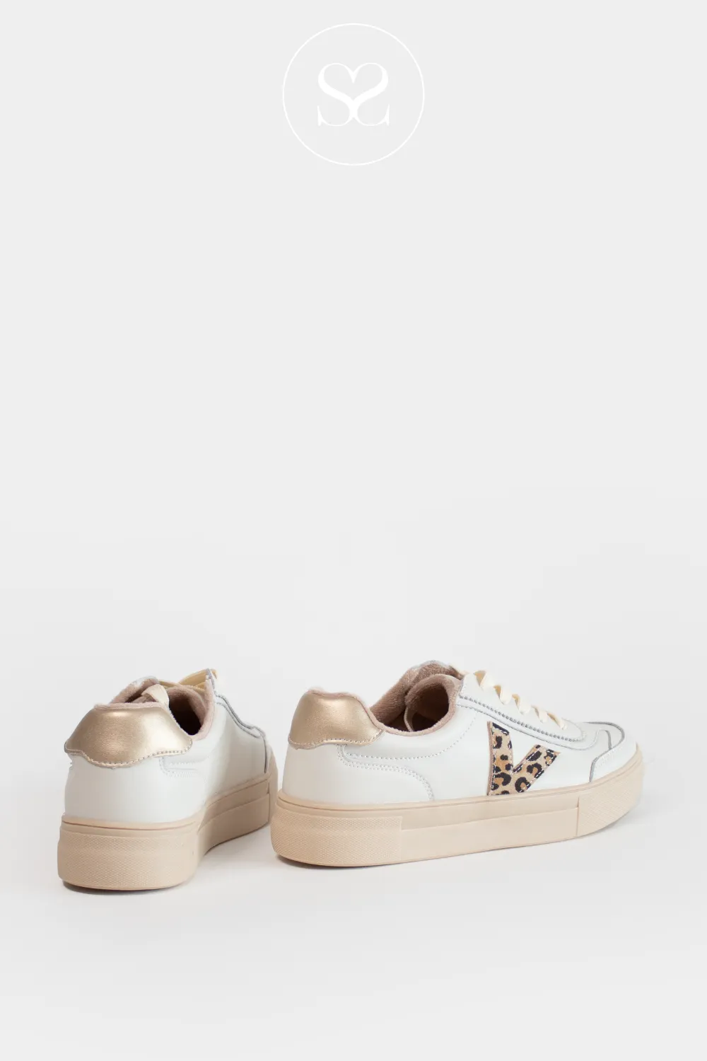 DRILLEYS EIGHTY CREAM AND LEOPARD TRAINERS
