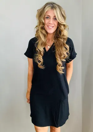 Effortless Everyday V-Neck T-Shirt Dress