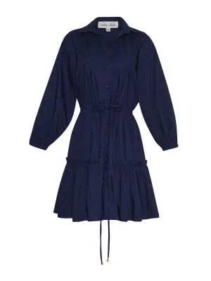 Evening blue cotton Robin dress