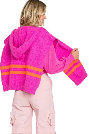 Faux Sweater Hooded Woman's Shawl Wrap