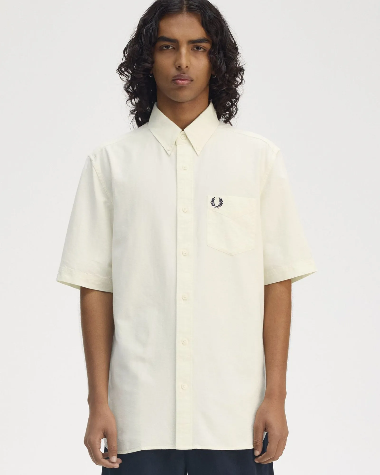 Fred Perry S/S Oxford Shirt - Ecru