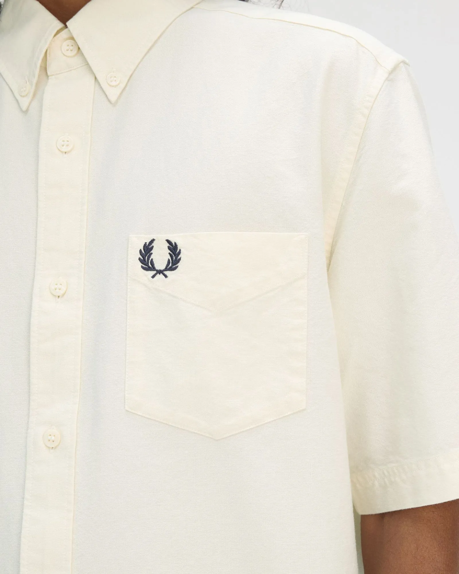 Fred Perry S/S Oxford Shirt - Ecru