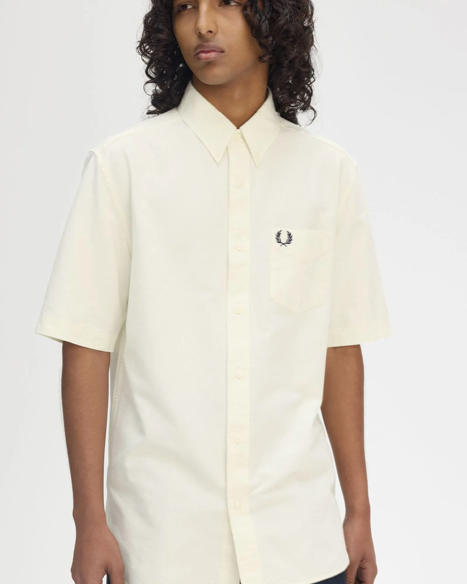 Fred Perry S/S Oxford Shirt - Ecru