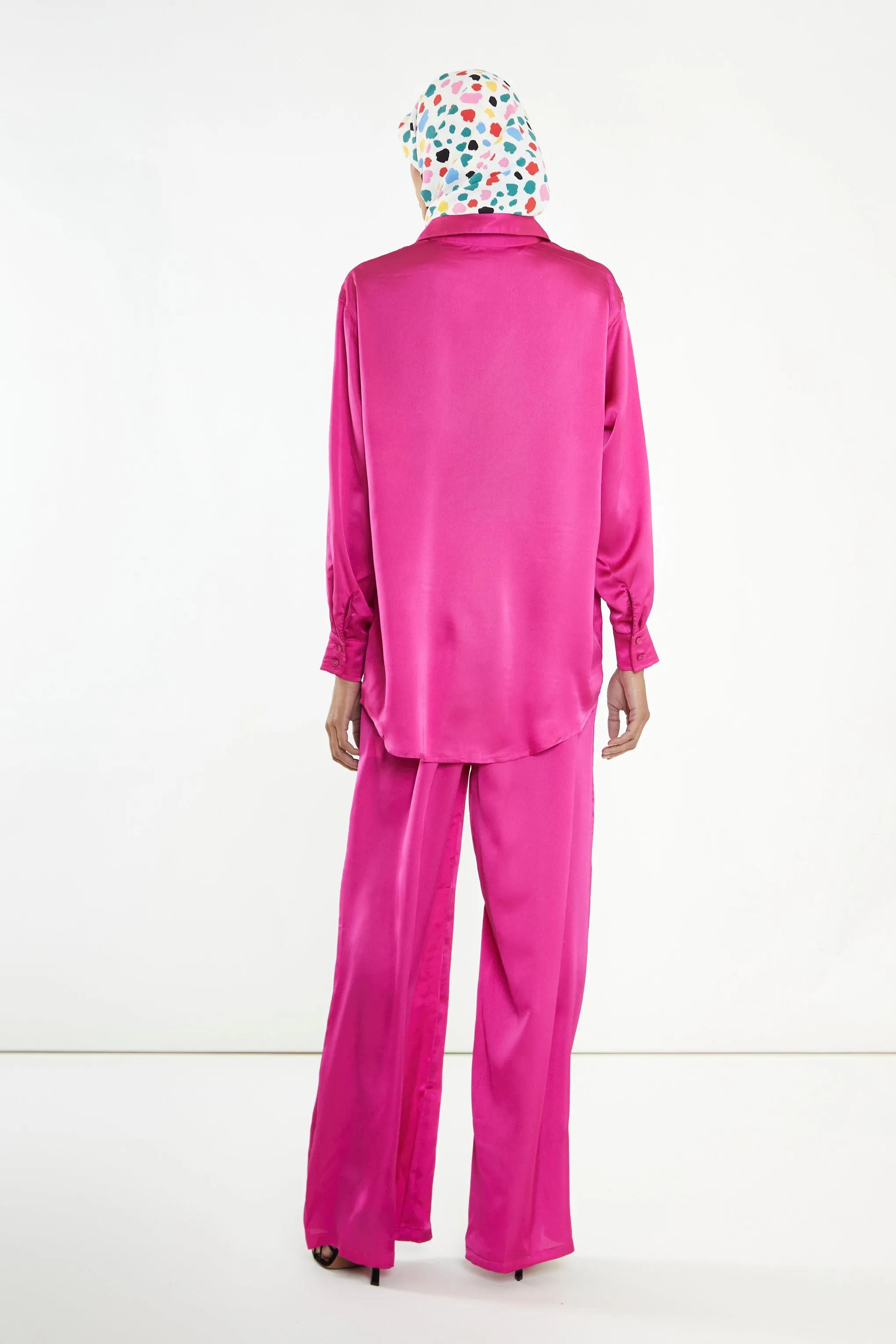 Glamorous Modest Fuchsia Button Front Shirt