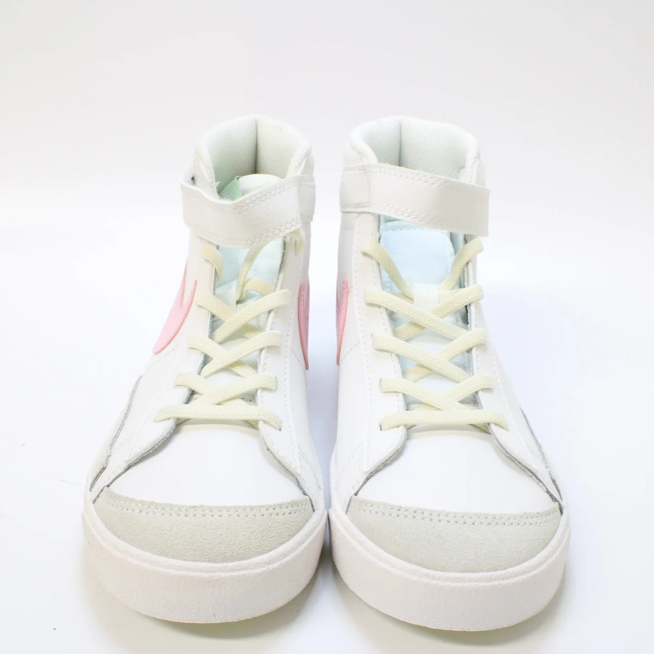 Kids Nike Blazer Mid '77 Pre School Trainers Summit White Pink Foam Coconut Milk Uk Size 2