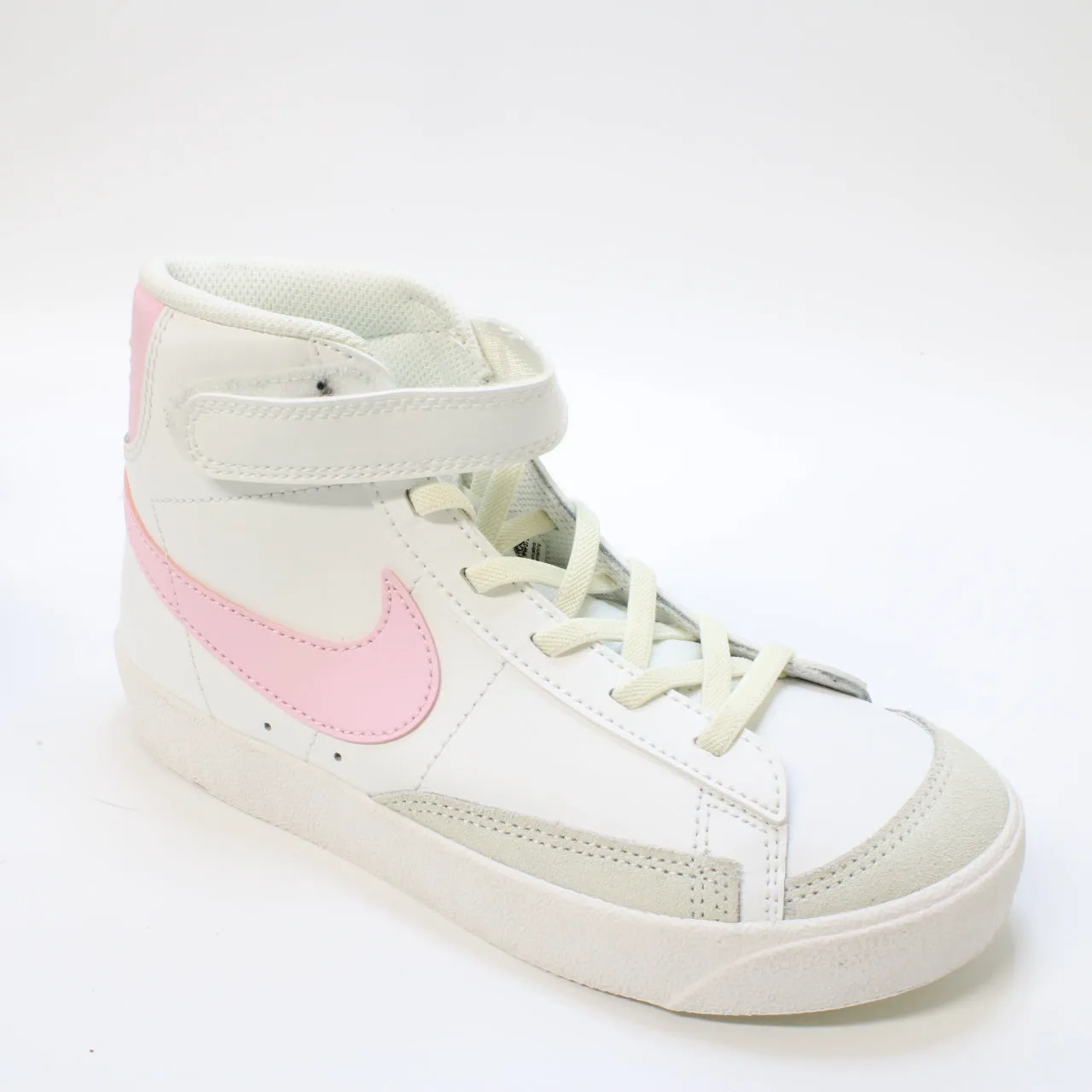 Kids Nike Blazer Mid '77 Pre School Trainers Summit White Pink Foam Coconut Milk Uk Size 2