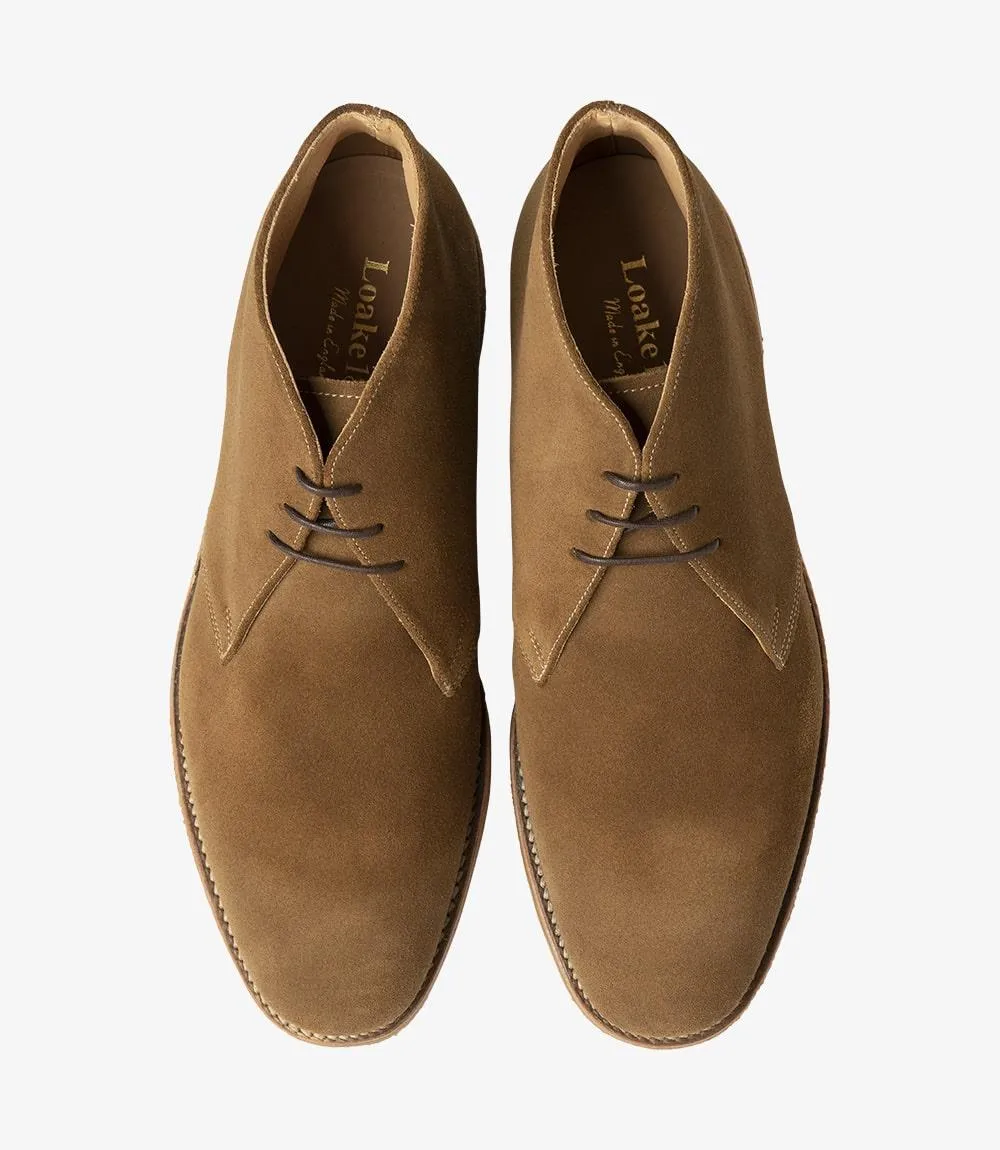 LOAKE RIVINGTON SUEDE TAN CHUKKA BOOT CREPE SOLE G-WIDE