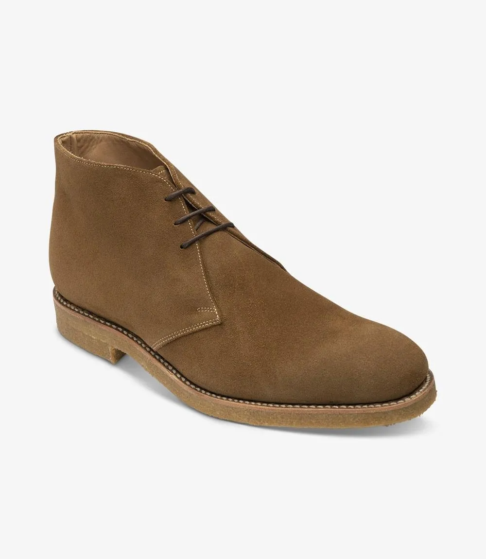 LOAKE RIVINGTON SUEDE TAN CHUKKA BOOT CREPE SOLE G-WIDE