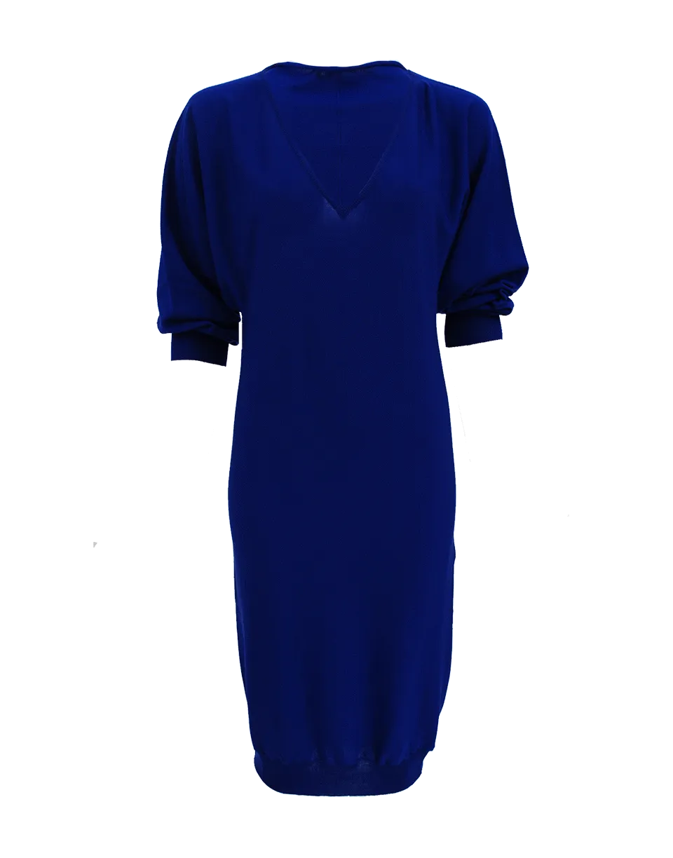 Long Sleeve V-Neck Knit Dress