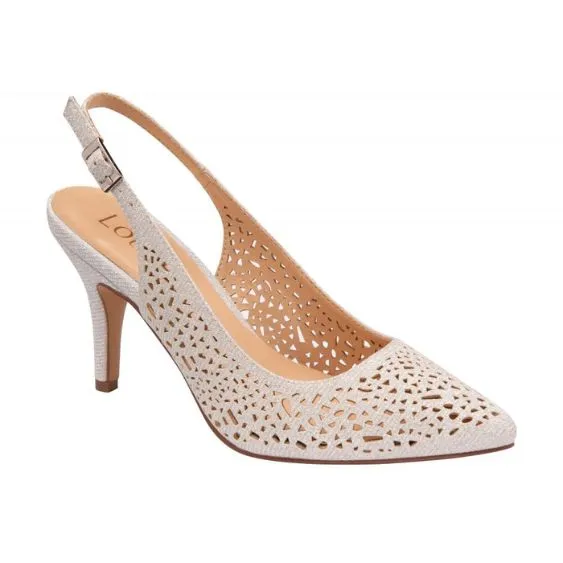 Lotus "Lyla" Silver Shimmer Court Shoe