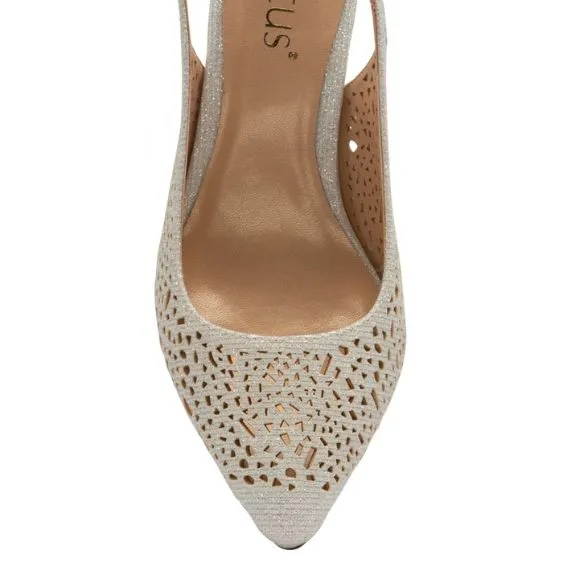 Lotus "Lyla" Silver Shimmer Court Shoe
