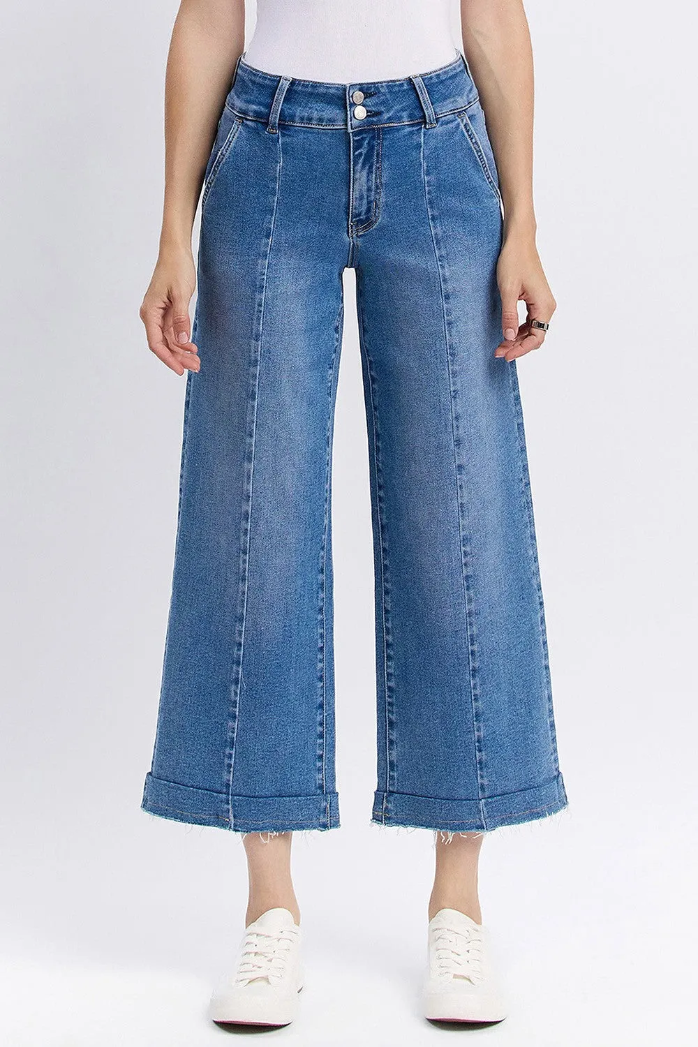 Lovervet High Rise 2 Button Wide Trouser Jeans