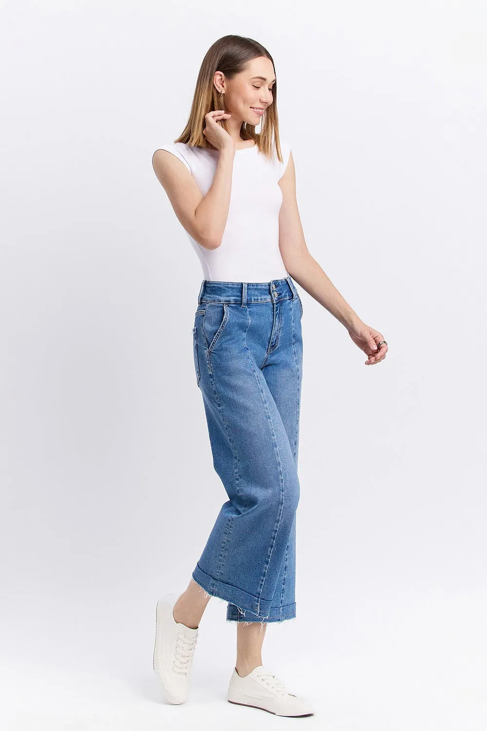 Lovervet High Rise 2 Button Wide Trouser Jeans