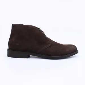 Men's Chukka Boot in Calf Leather Suede Testa di Moro Dark Brown (BE807)