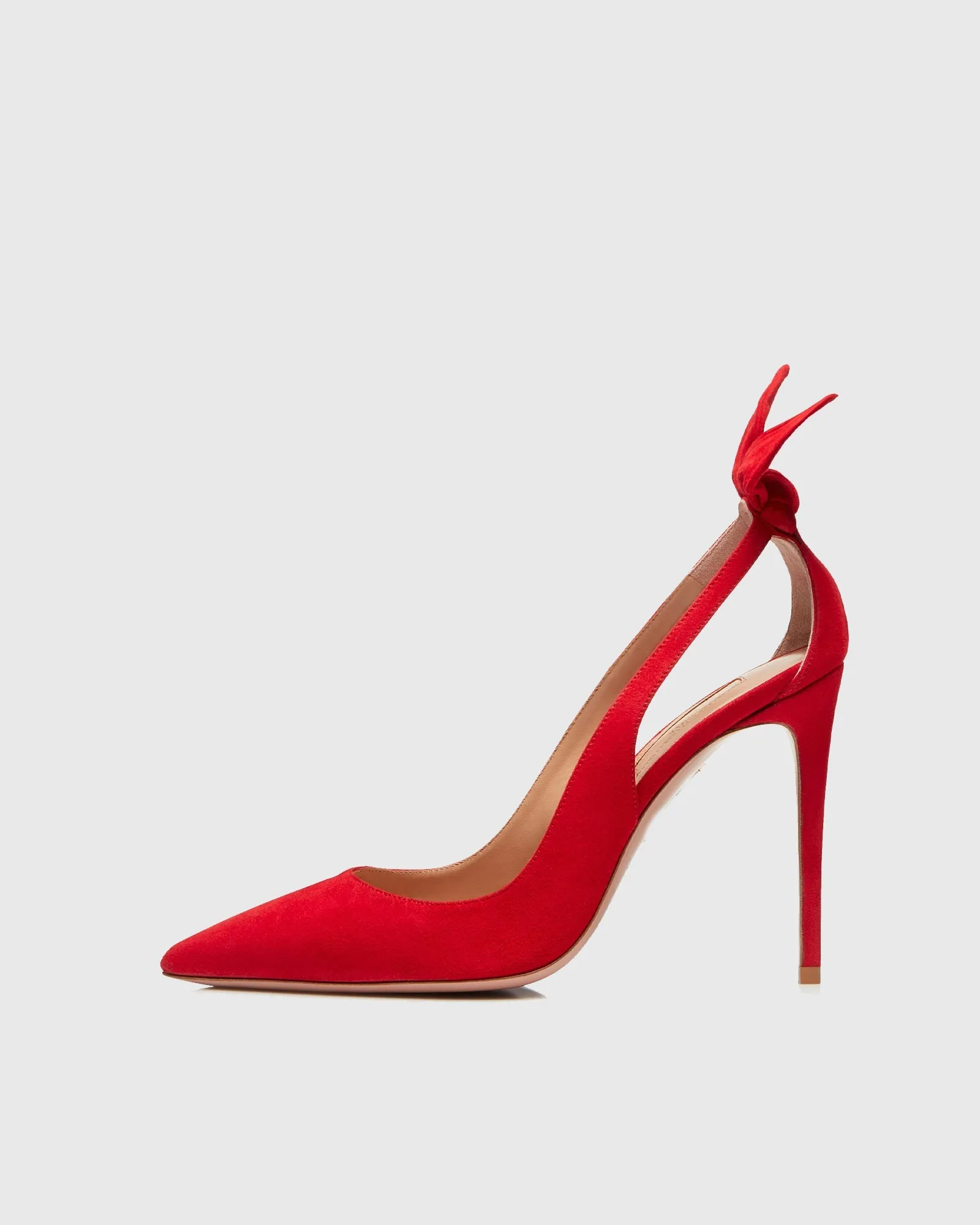 Orsa Bow Tie Velvet Pumps In Red