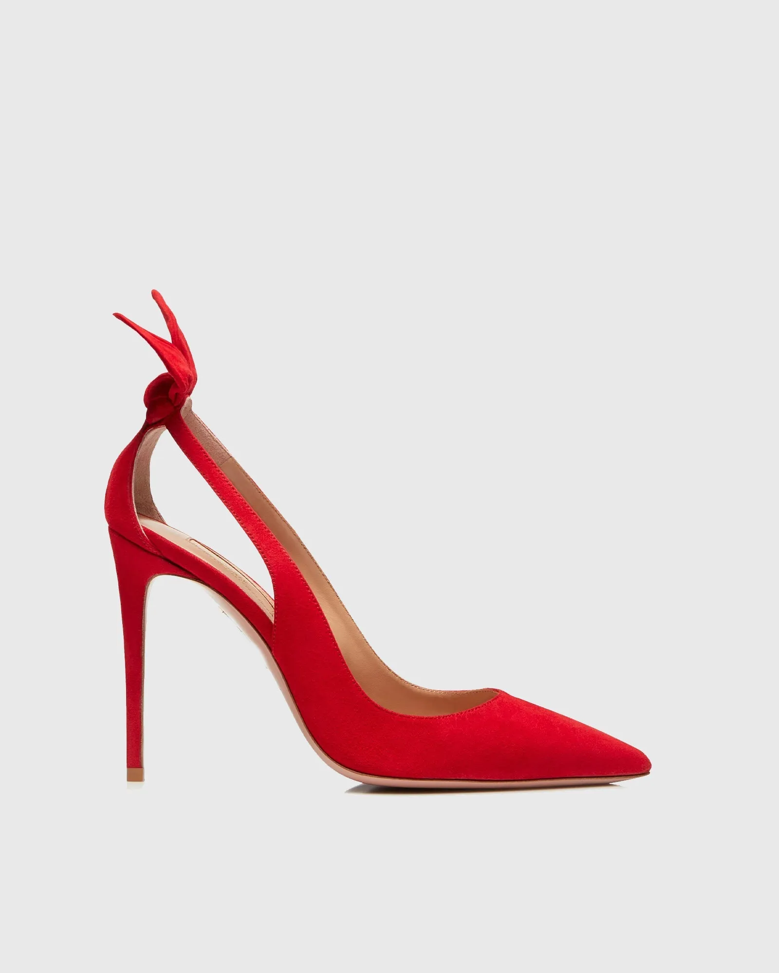 Orsa Bow Tie Velvet Pumps In Red