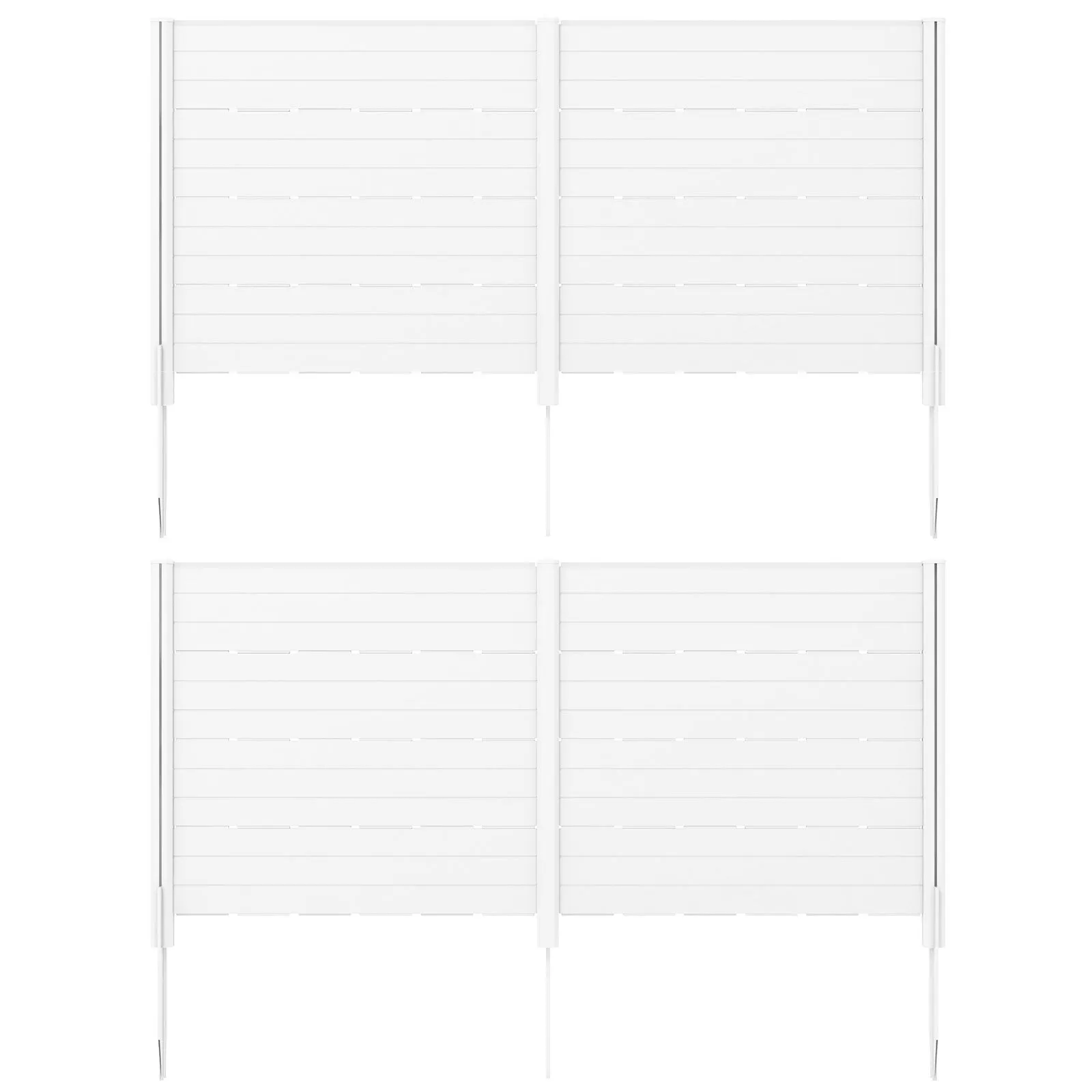 Outdoor Privacy Fence Screen with 5 Ground Stakes for Garden Yard Patio-White