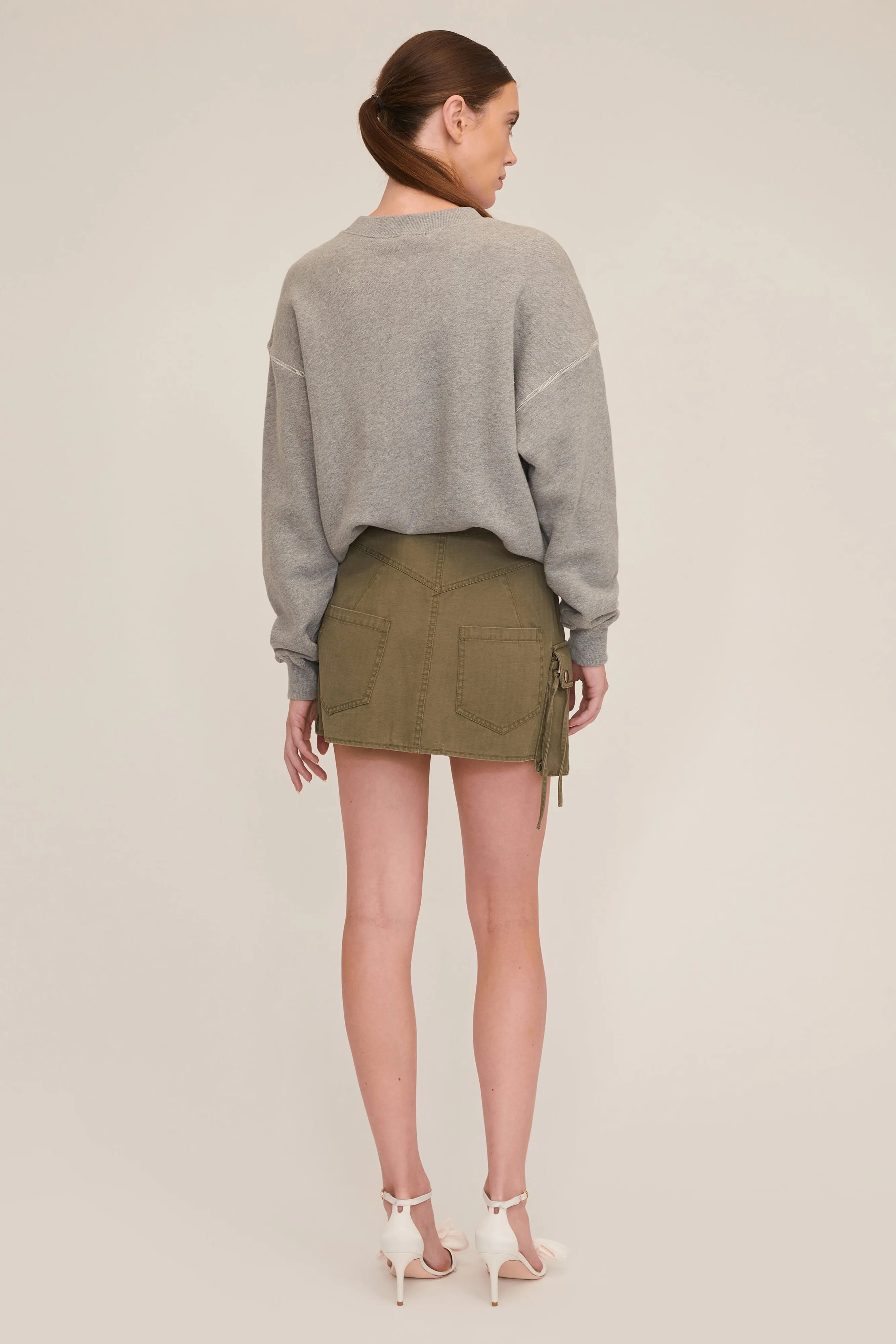 Rava Washed Canvas Cargo Mini Skirt