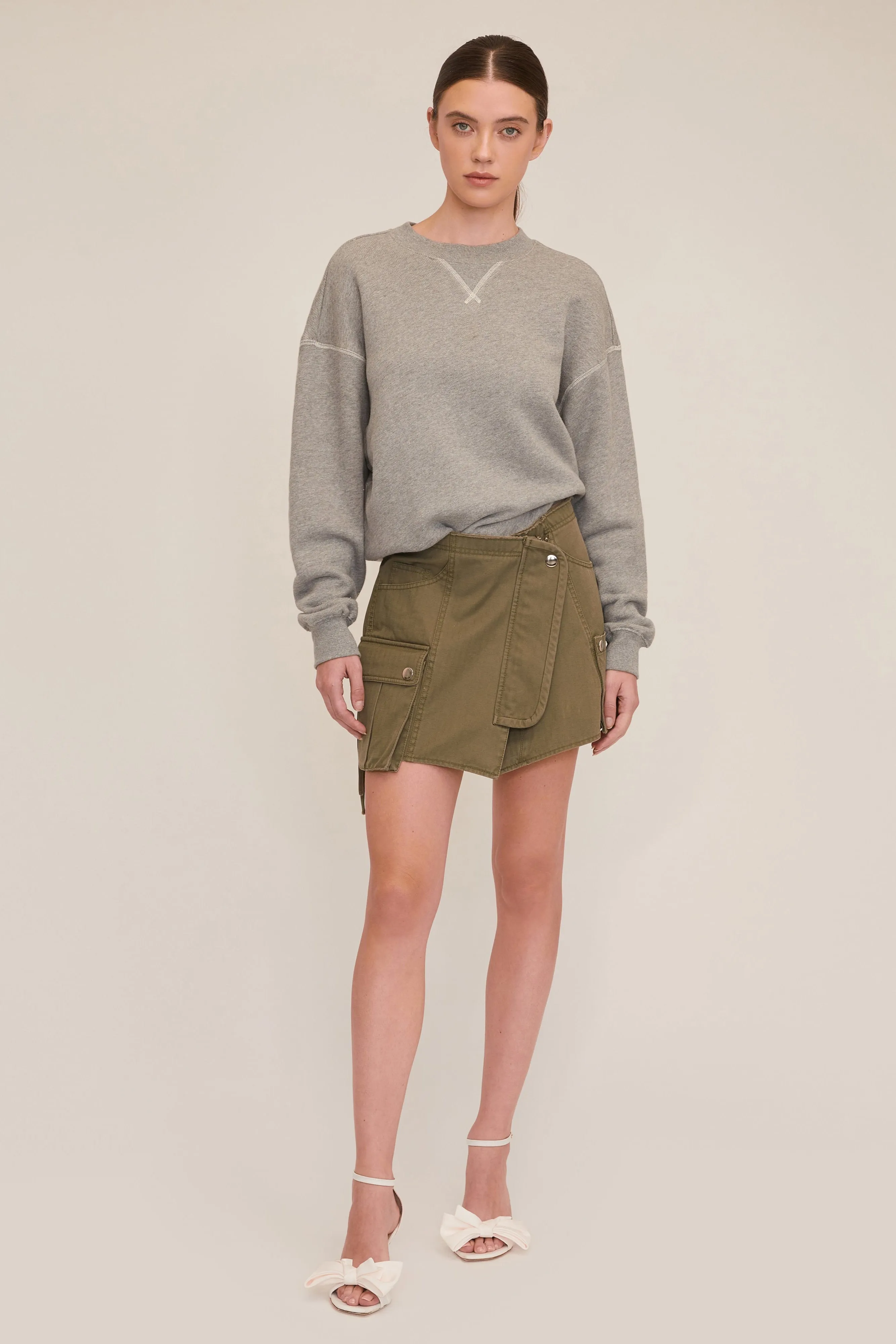 Rava Washed Canvas Cargo Mini Skirt