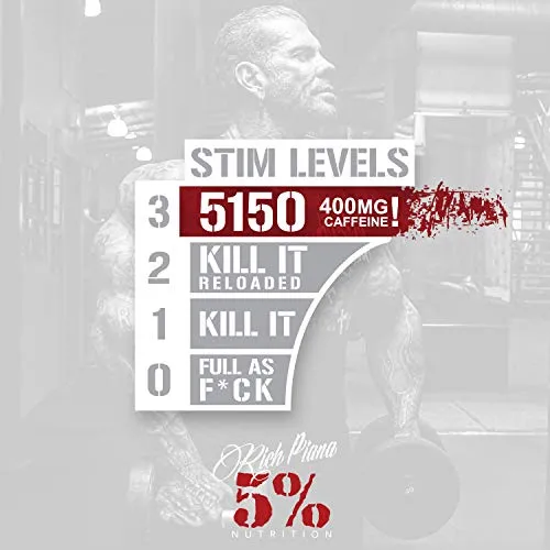 Rich Piana 5% Nutrition 5150 High Stim Pre-Workout Powder | Extreme Energy, Focus, Pumps & Endurance | 400 mg Caffeine, Citrulline, Beta Alanine, Tyrosine | 14.07 oz, 30 Srvgs (Tropical Rage)