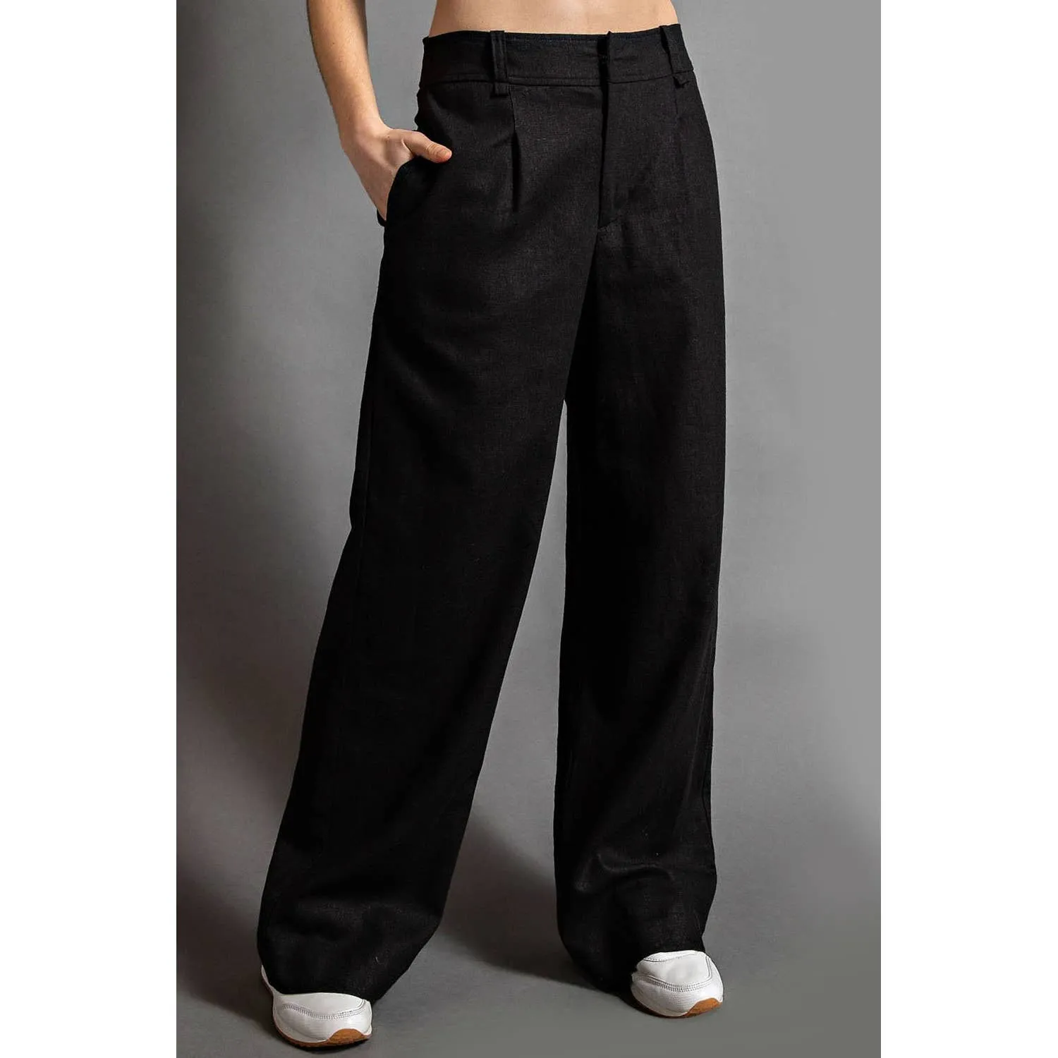 Sadie Wide Leg Linen Pintuck Pant // 2 Colors