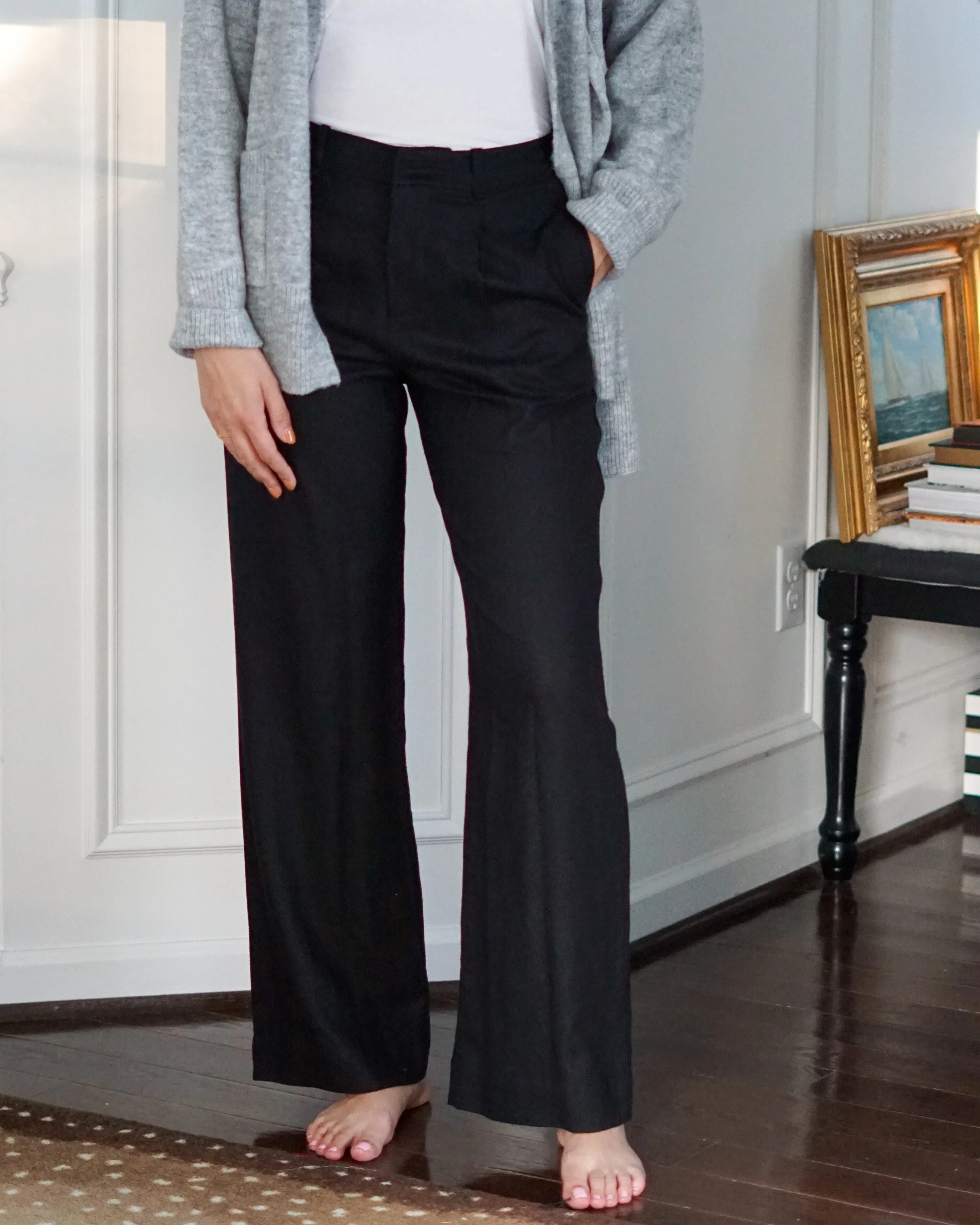 Sadie Wide Leg Linen Pintuck Pant // 2 Colors