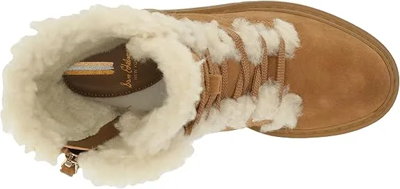 Sam Edelman Kyler Golden Caramel Lace Up Rounded Toe Chunky Sole Ankle Boots