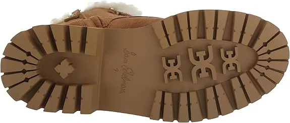 Sam Edelman Kyler Golden Caramel Lace Up Rounded Toe Chunky Sole Ankle Boots