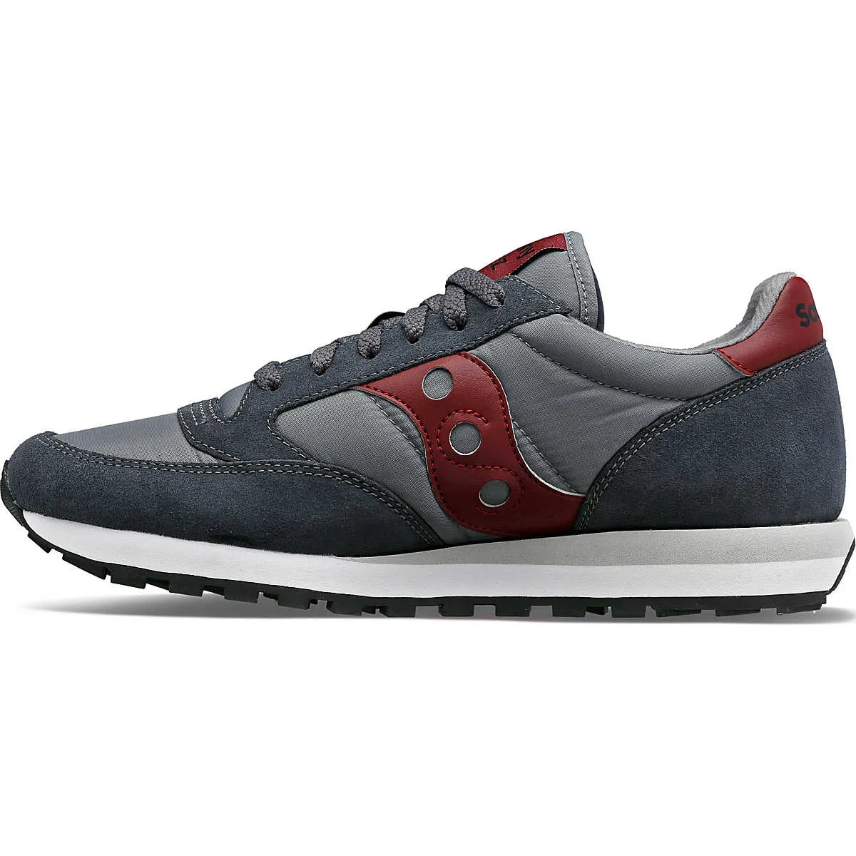 Saucony Mens Jazz Original Trainers - Grey / Dark Red