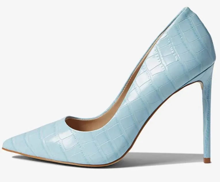 Steve Madden Vala Blue Pointed Toe Stiletto Shoes Heels For Womens Dress Pumps
