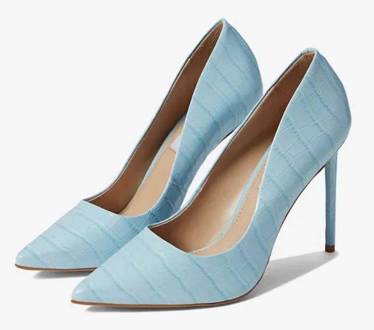 Steve Madden Vala Blue Pointed Toe Stiletto Shoes Heels For Womens Dress Pumps