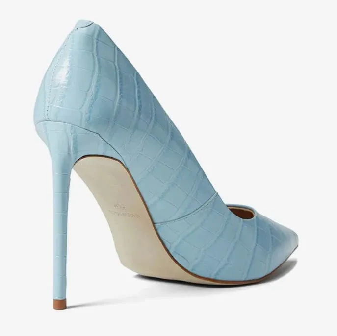 Steve Madden Vala Blue Pointed Toe Stiletto Shoes Heels For Womens Dress Pumps