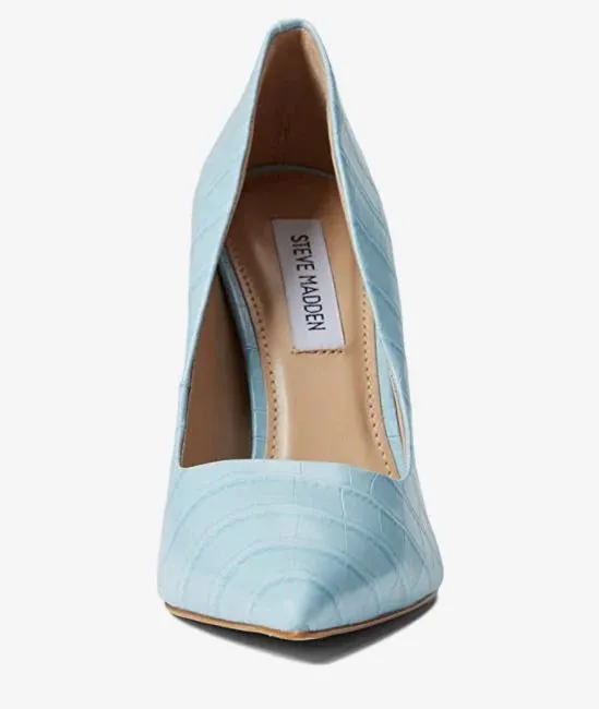Steve Madden Vala Blue Pointed Toe Stiletto Shoes Heels For Womens Dress Pumps