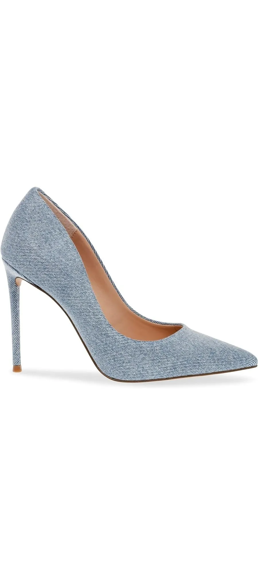 Steve Madden Vala Light Denim Fashion High Heeled Pointed Toe Stiletto Pumps