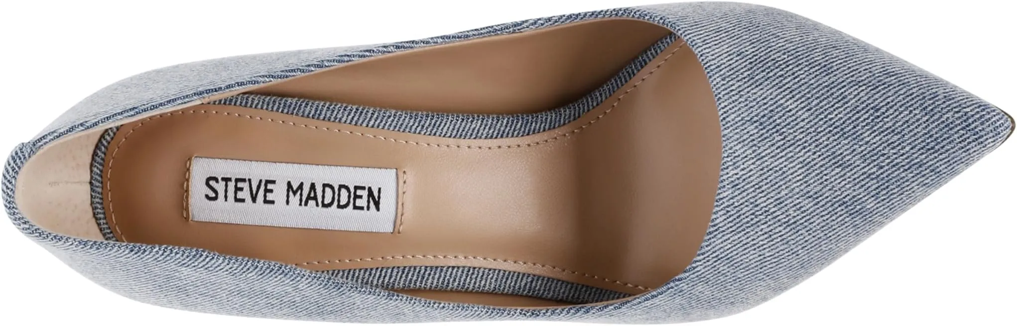 Steve Madden Vala Light Denim Fashion High Heeled Pointed Toe Stiletto Pumps