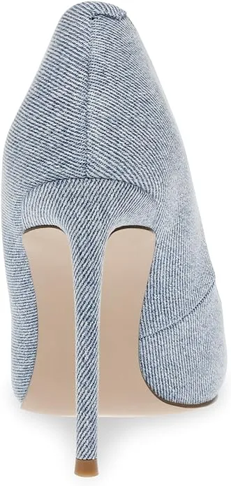 Steve Madden Vala Light Denim Fashion High Heeled Pointed Toe Stiletto Pumps