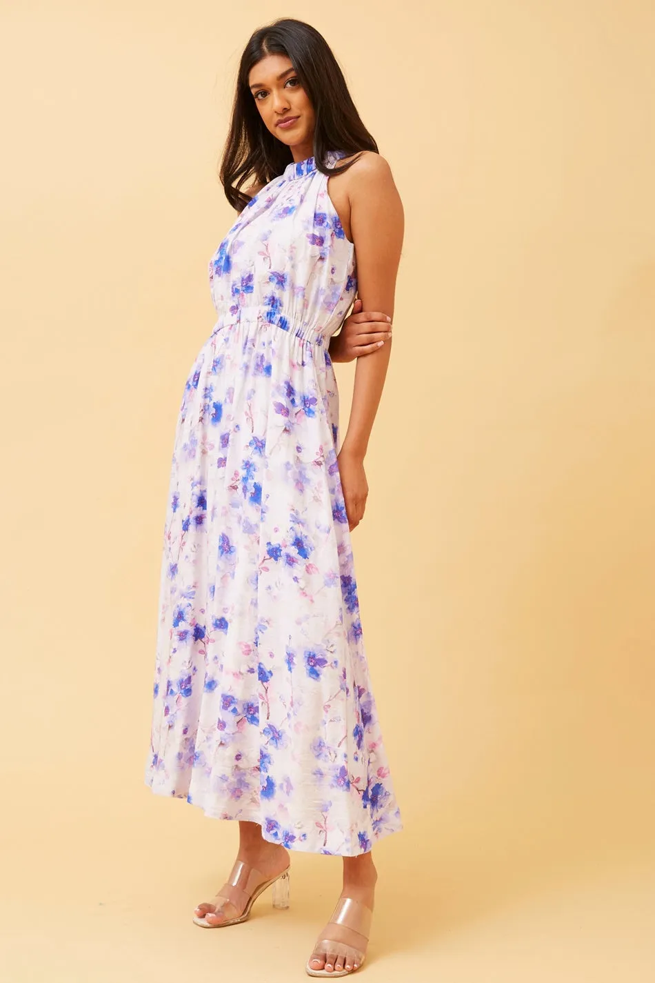 TALISIA HALTER NECK FLORAL DRESS
