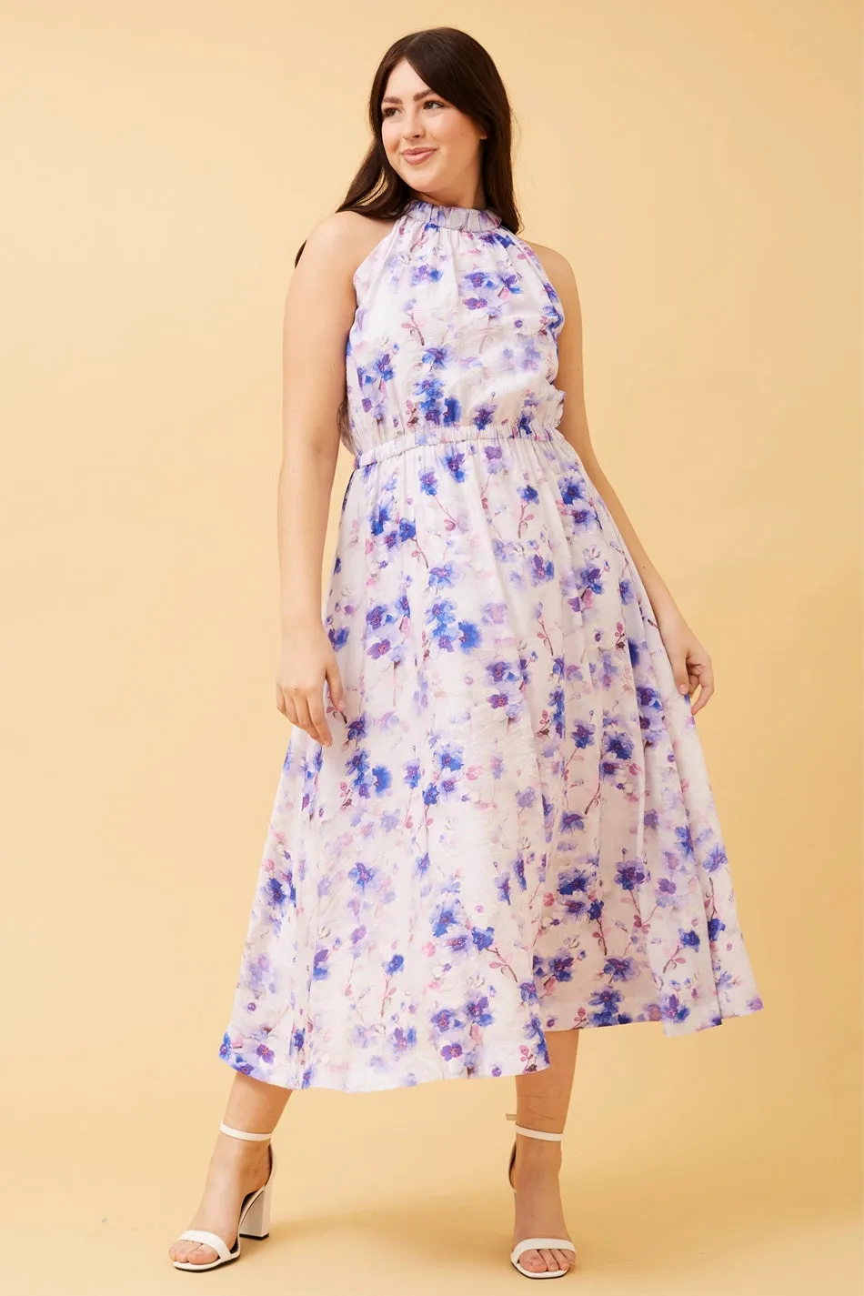 TALISIA HALTER NECK FLORAL DRESS